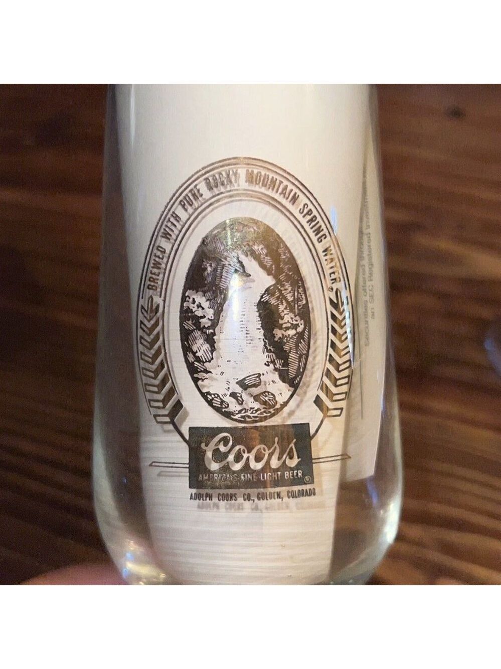 Vintage COORS BEER BEVERAGE STEMMED GLASS WITH GOLD LOGO - Picture 3 of 4